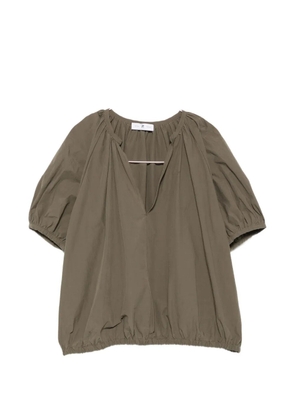 PT Torino Teresa gathered puff-sleeve blouse - Green