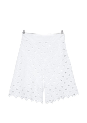 Max Mara Huguale broderie-anglaise scalloped-hem shorts - White