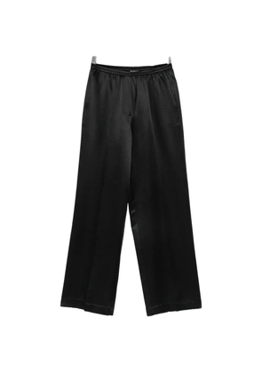 Soft Goat wide-leg silk trousers - Black