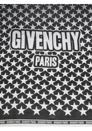 Givenchy star-print logo-trim scarf - Black