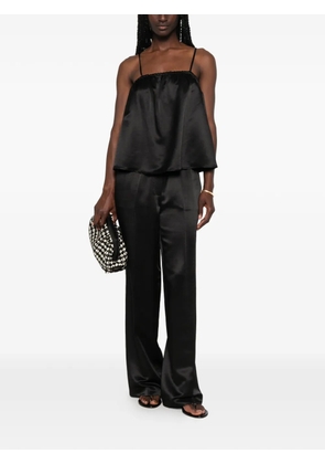 Soft Goat wide-leg silk trousers - Black