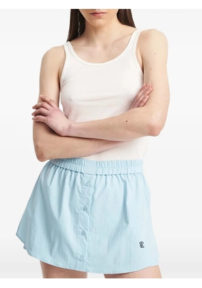 Eleh button-front logo-embroidered shorts - Blue