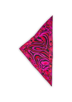 PUCCI mixed print silk triangle scarf - Black