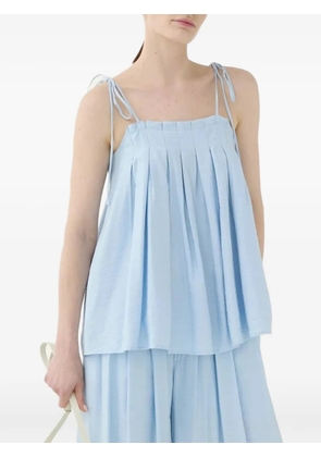 Eleh pleated spaghetti-strap top - Blue