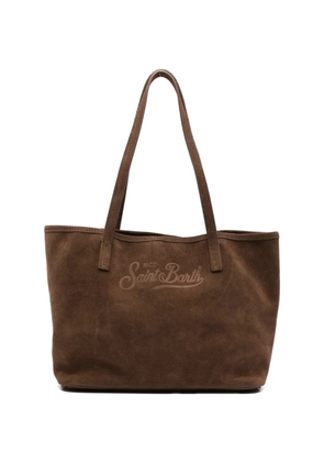 MC2 Saint Barth medium City logo-embossed suede tote bag - Brown