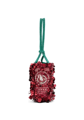 Anya Hindmarch Flying Goose sequin-embellished bucket bag - Red