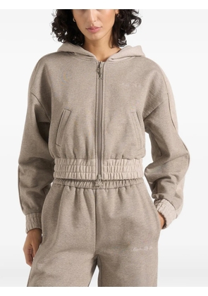 Manière De Voir Rayna two-tone cropped hoodie - Neutrals