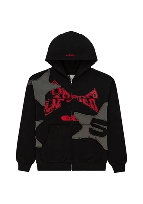 SP5DER Big Star zip-up hoodie. - Black