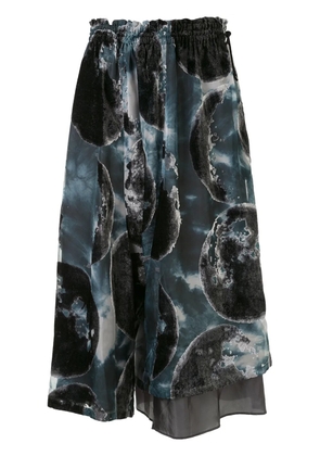 Y's moon print midi skirt - Black