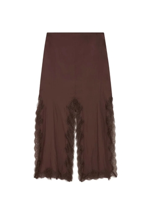 16Arlington Simi lace-trimmed satin skirt - Brown