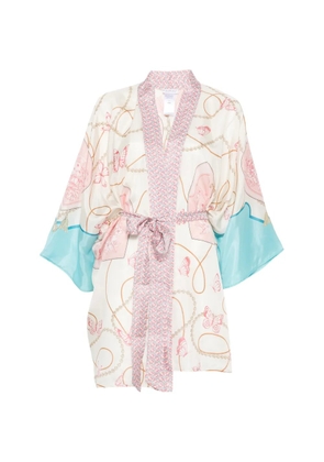 Mazzei butterfly-print kimono - Pink