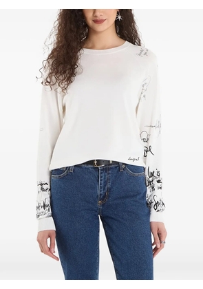 Desigual scribble-print sweater - White