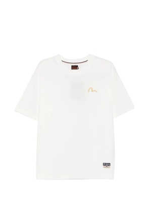 EVISU logo-embroidered T-shirt - Neutrals
