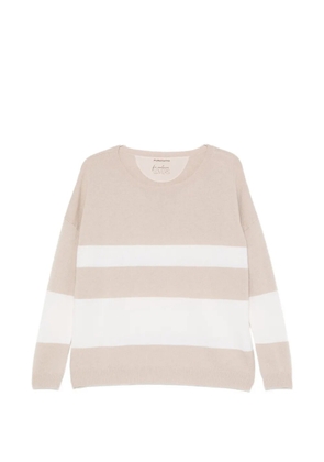 Purotatto horizontal-stripe sweater - Brown