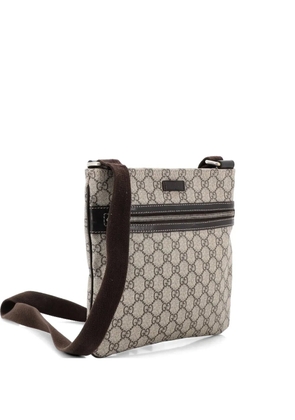 Gucci Pre-Owned Front Zip Flat Messenger Bag GG Coated Canvas Medium crossbody bag - Brown