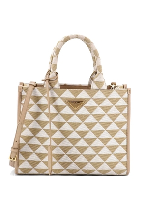 Prada Pre-Owned Symbole Shopper Jacquard Small tote bag - Neutrals