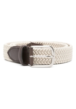 ERALDO leather-trim interwoven belt - Neutrals