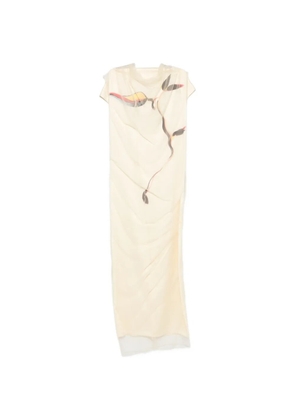 Sportmax Spsviale graphic-print open-back midi dress - Neutrals