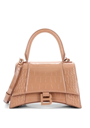 Balenciaga Pre-Owned Hourglass Top Handle Bag Crocodile Embossed Leather Small crossbody bag - Neutrals