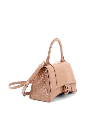 Balenciaga Pre-Owned Hourglass Top Handle Bag Crocodile Embossed Leather Small crossbody bag - Neutrals