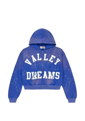 VALE FOREVER rhinestone-embellished zip-up hoodie - Blue