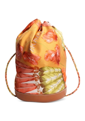 Hermès Pre-Owned Brazil feather-print backpack - Orange