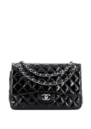 CHANEL Pre-Owned Classic Double Flap Bag Quilted Patent Jumbo shoulder bag - Black