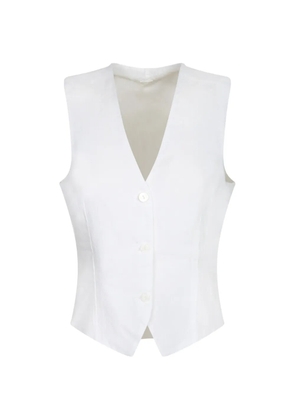 120% Lino button-up waistcoat - White