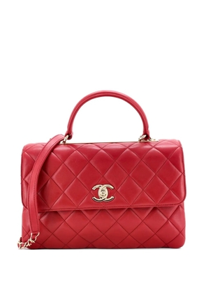 CHANEL Pre-Owned Trendy CC Top Handle Bag Quilted Lambskin Medium satchel - Red
