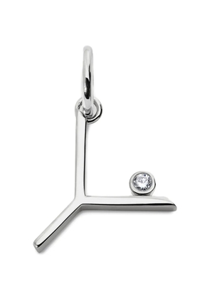 Monica Vinader diamond initial pendant - Silver
