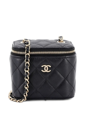CHANEL Pre-Owned Classic Vanity Case with Chain Quilted Caviar Mini pouch - Black