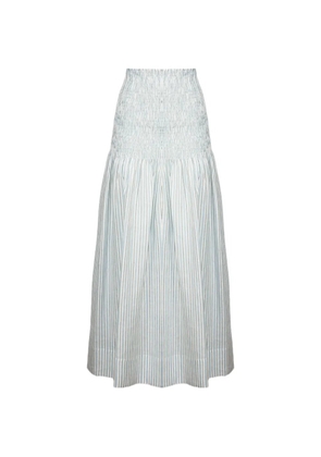 Semicouture striped smocked-waistband maxi skirt - Blue