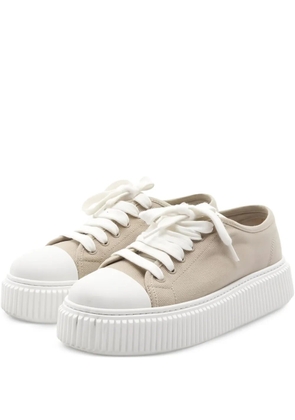Miu Miu Pre-Owned platform canvas sneakers - Neutrals