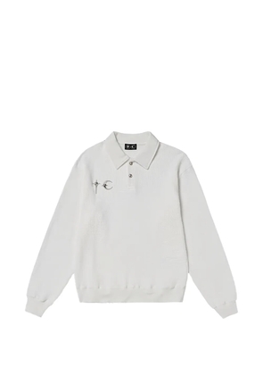 THUG CLUB logo-detail long-sleeve polo shirt - White