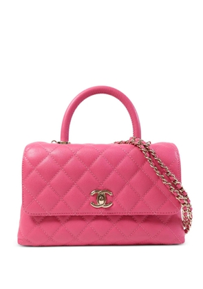 CHANEL Pre-Owned small Coco Handle Diamond-quilting tote bag - Pink