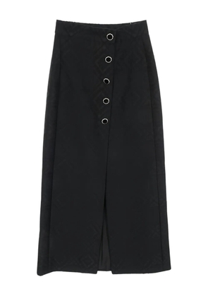 CHANEL Pre-Owned 1986-1988 Coco mark embroidery skirt - Black