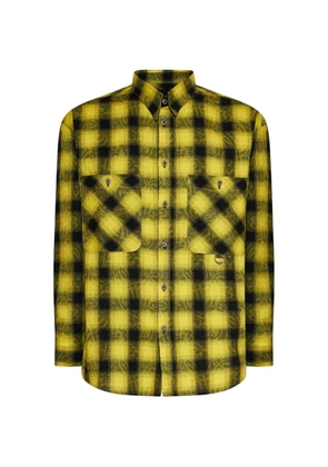 John Richmond chest-pocket checked shirt - Yellow