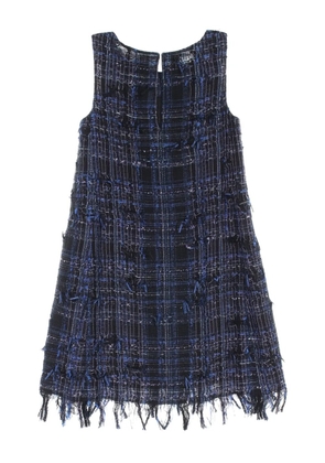 CHANEL Pre-Owned 1986-1988 tweed mini dress - Blue