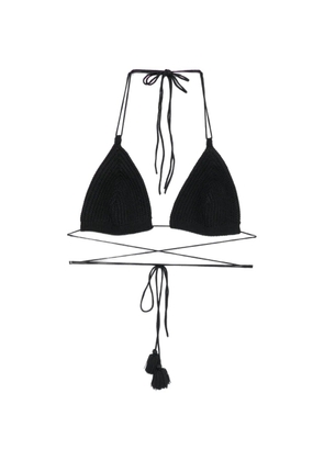 ELOU Azure crochet tassel-detail bikini top - Black