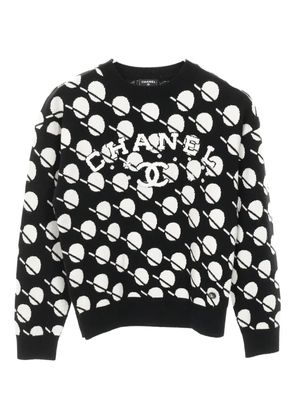 CHANEL Pre-Owned 1986-1988 interlocking CC logo sweater - Black