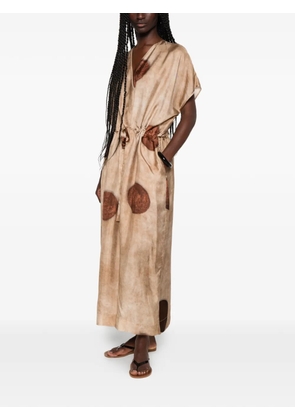 Uma Wang Acre drawstring-waist maxi dress - Brown
