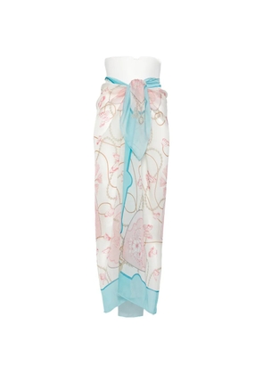 Mazzei butterfly-print tassel-detail sarong - Blue