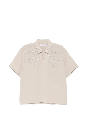 TOGA TOO stud-embellished short-sleeve shirt - Neutrals