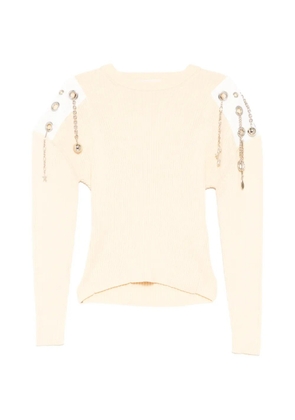 Toga decoration ribbed sweater - Neutrals
