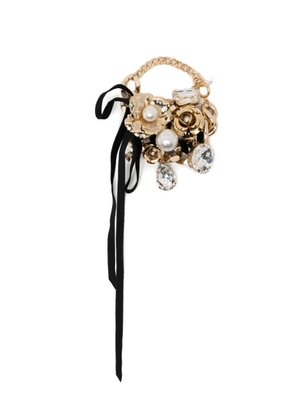 Vaquera floral crystal-embellished bracelet - Gold