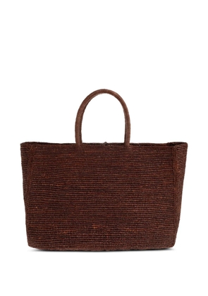 Lié Studio large Charlotte raffia tote bag - Brown