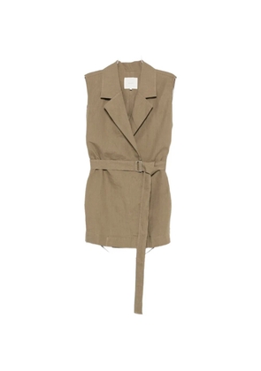 Xacus belted sleeveless jacket - Green