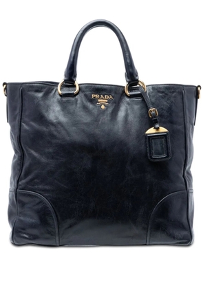 Prada Pre-Owned 2013-2026 Vitello Shine Open Convertible Tote satchel - Black