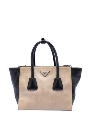 Prada Pre-Owned 2013-2026 Bicolor Glace Calf Twin Pocket Double Handle satchel - Black