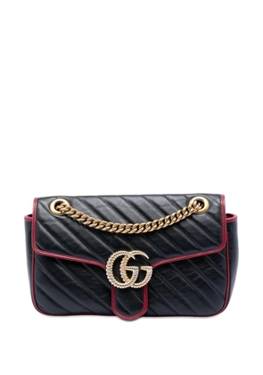 Gucci Pre-Owned 2016-2026 Medium GG Marmont Matelasse Diagonal Leather Torchon shoulder bag - Black
